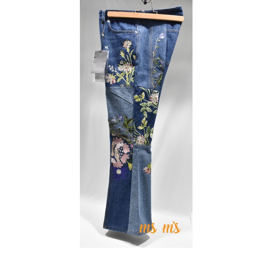 NWT Alexander McQueen Floral Embroidered JEAN 4 - Picture 6 of 10